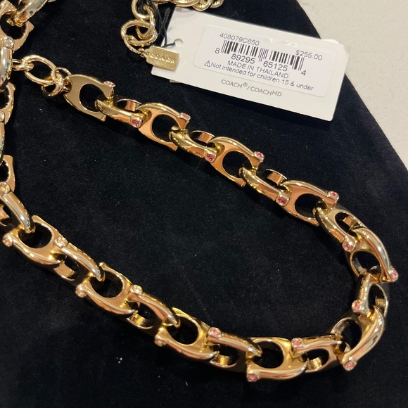 COACH Necklace - Chunky ‘C’ with Crystal Accents - NWT MSRP $255 - Picture 1 of 2